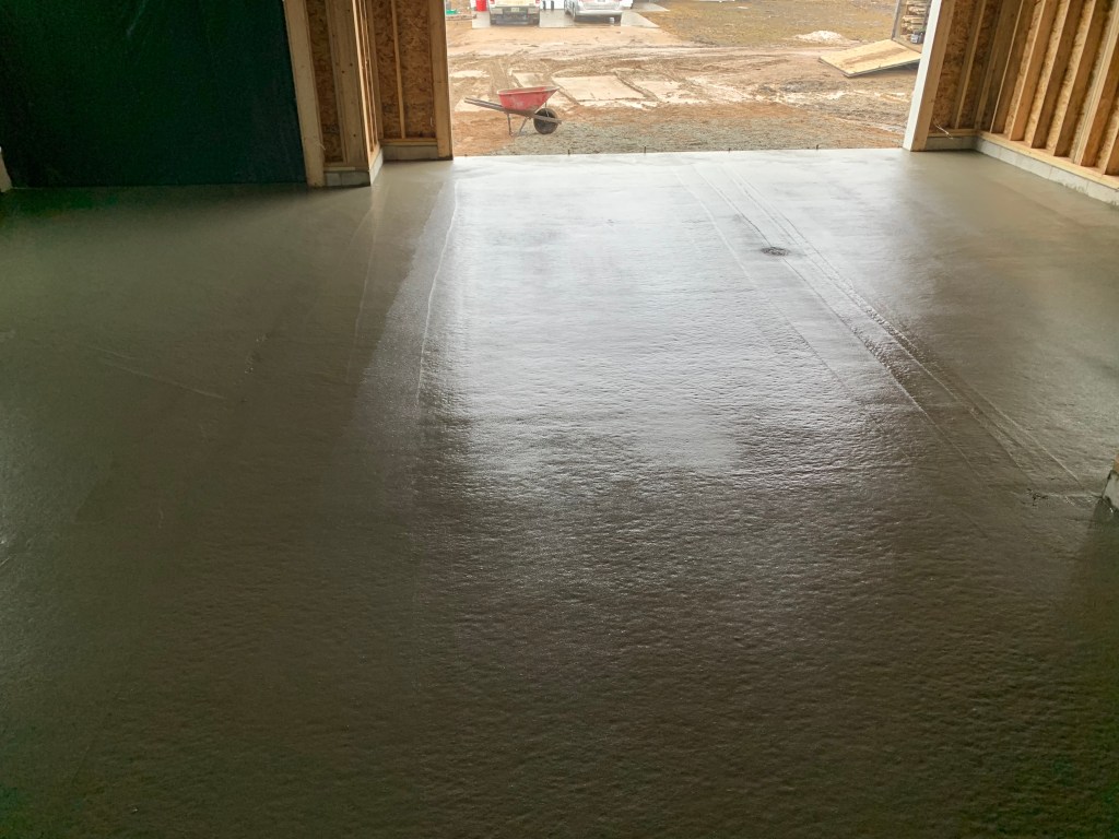 This is a before the floor has been hit with a trowel